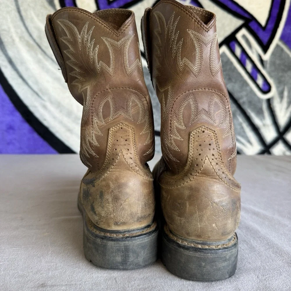 Size 11.5 - ARIAT SIERRA AGED BARK LEATHER STEEL TOE WESTERN WORK BOOTS 10010134